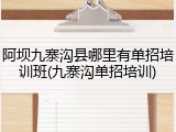 阿坝九寨沟县哪里有单招培训班(九寨沟单招培训)