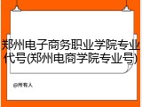 郑州电子商务职业学院专业代号(郑州电商学院专业号)