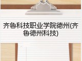 齐鲁科技职业学院德州(齐鲁德州科技)