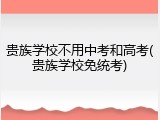 贵族学校不用中考和高考(贵族学校免统考)