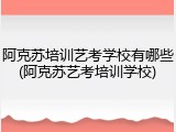 阿克苏培训艺考学校有哪些(阿克苏艺考培训学校)