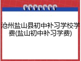 沧州盐山县初中补习学校学费(盐山初中补习学费)