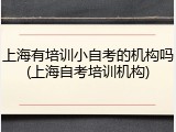 上海有培训小自考的机构吗(上海自考培训机构)