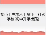 初中上完考不上高中上什么学校(初中升学出路)