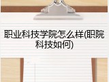 职业科技学院怎么样(职院科技如何)