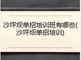 沙坪坝单招培训班有哪些(沙坪坝单招培训)