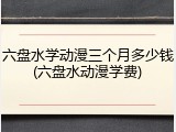 六盘水学动漫三个月多少钱(六盘水动漫学费)