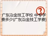 广东冶金技工学校 中专学费多少(广东冶金技工学费)