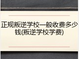 正规叛逆学校一般收费多少钱(叛逆学校学费)