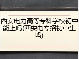 西安电力高等专科学校初中能上吗(西安电专招初中生吗)