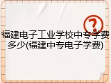 福建电子工业学校中专学费多少(福建中专电子学费)