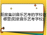 阳泉集训音乐艺考的学校在哪里(阳泉音乐艺考学校)