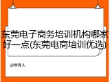 东莞电子商务培训机构哪家好一点(东莞电商培训优选)