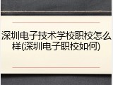 深圳电子技术学校职校怎么样(深圳电子职校如何)