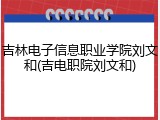 吉林电子信息职业学院刘文和(吉电职院刘文和)