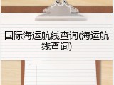 国际海运航线查询(海运航线查询)