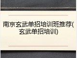 南京玄武单招培训班推荐(玄武单招培训)