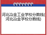河北冶金工业学校分数线(河北冶金学校分数线)