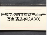 贵族学校的共有财产abo千万夜(贵族学校ABO)