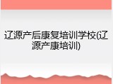辽源产后康复培训学校(辽源产康培训)