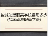 盐城动漫职高学校费用多少(盐城动漫职高学费)