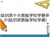 哈尔滨十大贵族学校学费多少(哈尔滨贵族学校学费)