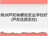株洲芦淞有哪些农业学校好(芦淞优质农校)