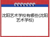 沈阳艺术学校有哪些(沈阳艺术学校)