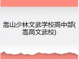 嵩山少林文武学校高中部(嵩高文武校)