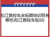 松江数控车床短期培训班有哪些(松江数控车短训)