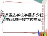 河源贵族学校学费多少钱一年(河源贵族学校年费)