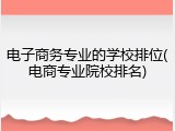 电子商务专业的学校排位(电商专业院校排名)