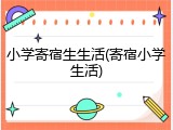 小学寄宿生生活(寄宿小学生活)