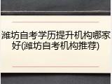 潍坊自考学历提升机构哪家好(潍坊自考机构推荐)