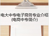 电大中专电子商务专业介绍(电商中专简介)