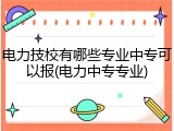 电力技校有哪些专业中专可以报(电力中专专业)
