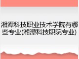 湘潭科技职业技术学院有哪些专业(湘潭科技职院专业)
