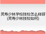 灵寿少林学校技校怎么样呀(灵寿少林技校如何)