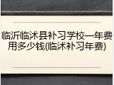 临沂临沭县补习学校一年费用多少钱(临沭补习年费)