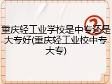 重庆轻工业学校是中专还是大专好(重庆轻工业校中专大专)