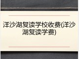 洋沙湖复读学校收费(洋沙湖复读学费)