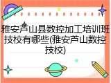 雅安芦山县数控加工培训班技校有哪些(雅安芦山数控技校)