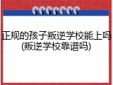 正规的孩子叛逆学校能上吗(叛逆学校靠谱吗)