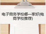 电子商务学校哪一家好(电商学校推荐)