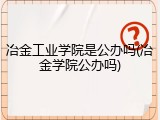 冶金工业学院是公办吗(冶金学院公办吗)