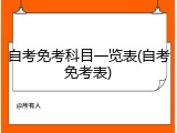 自考免考科目一览表(自考免考表)