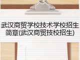 武汉商贸学校技术学校招生简章(武汉商贸技校招生)