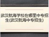 武汉航海学校在哪里中专招生(武汉航海中专招生)
