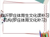 临沂罗庄体育生文化课补习机构(罗庄体育文化补习)