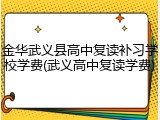 金华武义县高中复读补习学校学费(武义高中复读学费)